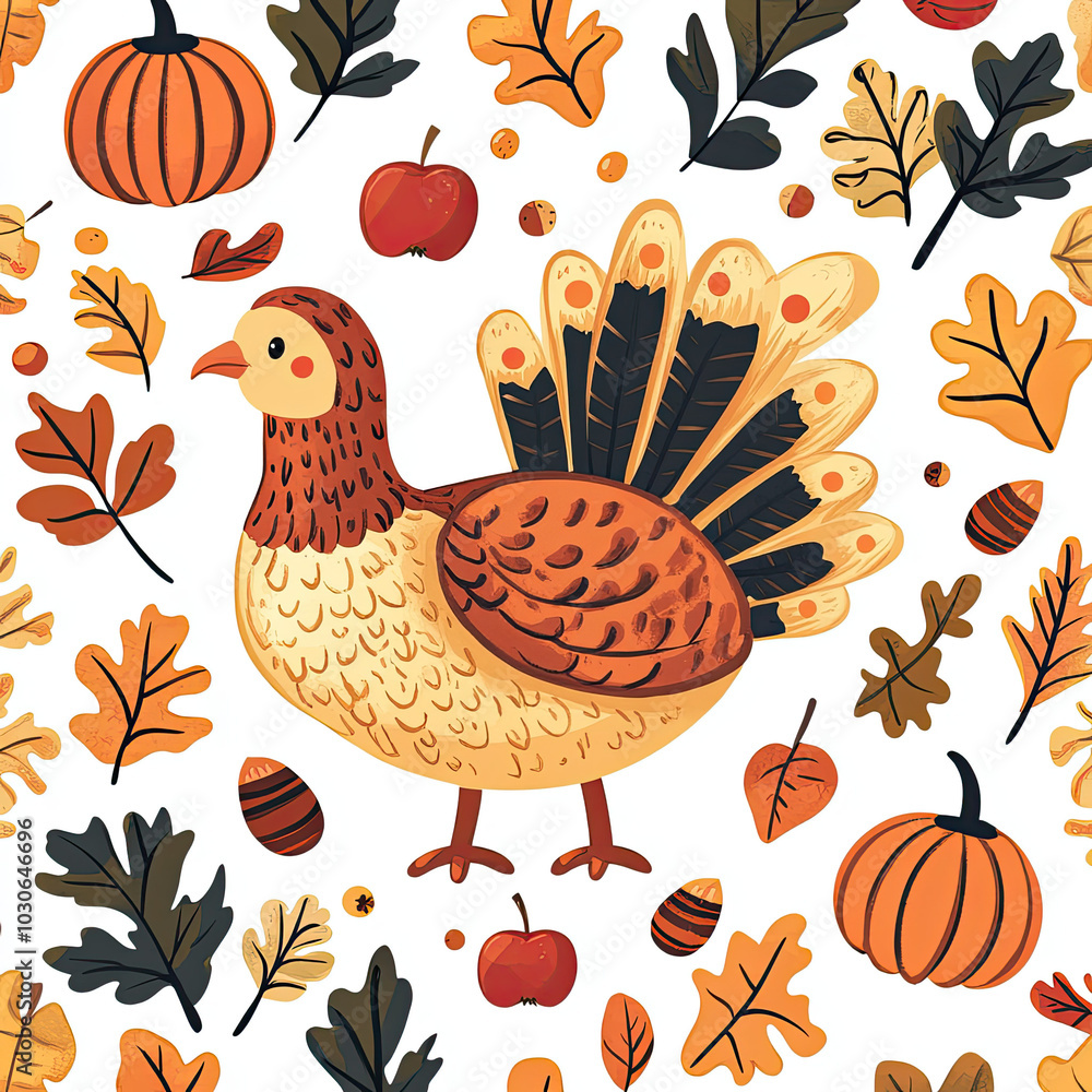 Beautiful Wallpaper with a Turkey Bird Design, Ideal Thanksgiving Poster or Graphic Resource for Creative Project, Ai Generative Beautiful Wallpaper with a Turkey Bird Design, Ideal Thanksgiving Poster or Graphic Resource for Creative Project, Ai Generative
