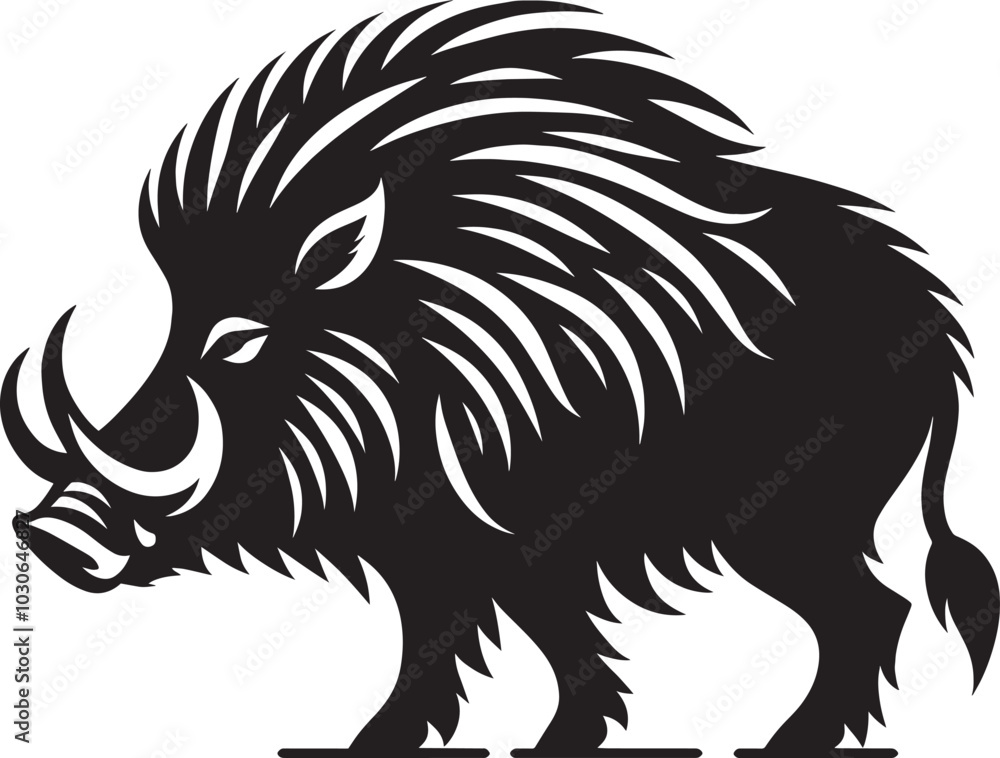 Boar Silhouette isolated on white background Minimalist boar vector shape icon Boar Silhouette isolated on white background Minimalist boar vector shape icon