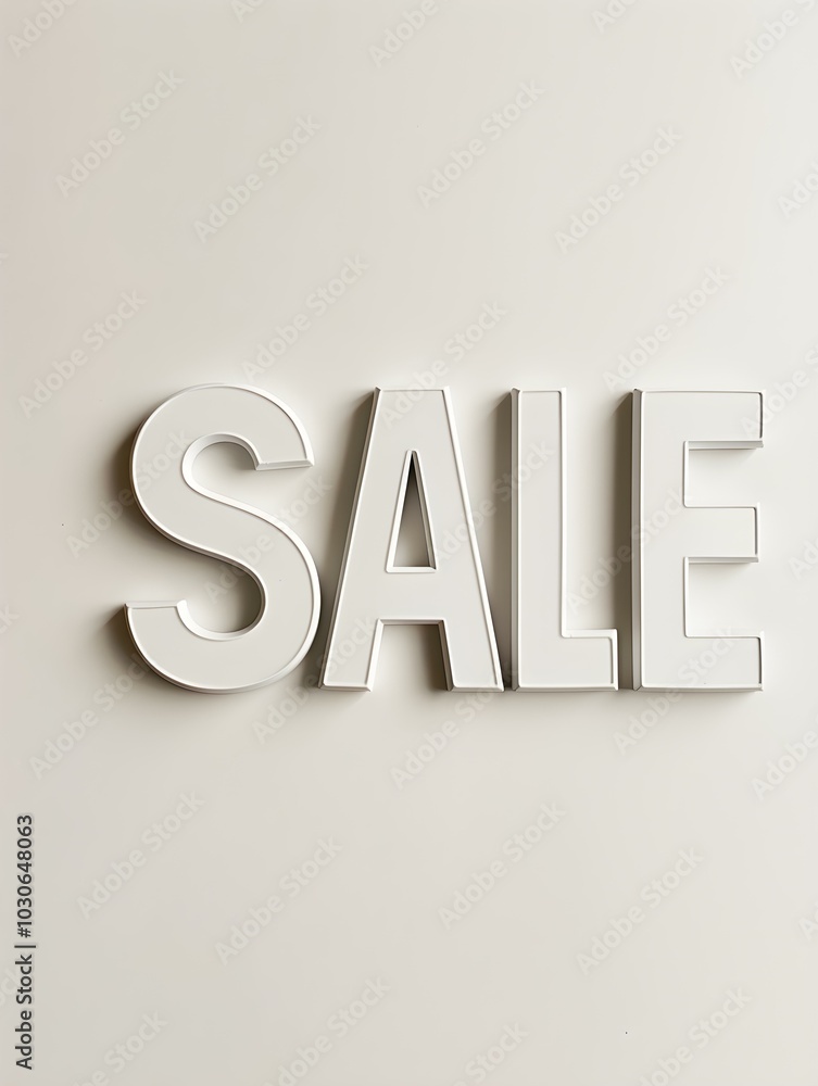 White 'SALE' Sign on a White Background White 'SALE' Sign on a White Background