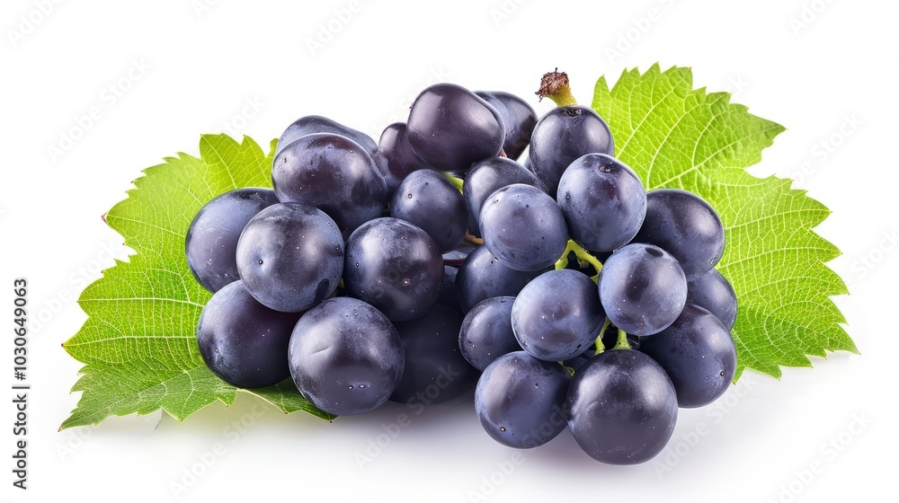 Fototapeta premium Vibrant Black Grape: A Fresh and Lush Delicacy Captured in Full Depth of Field