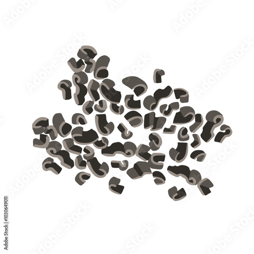 Granulated dry tea, tea leaves, hand drawn vector illustration