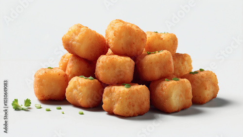 Tater Tots Isolated on Transparency Background