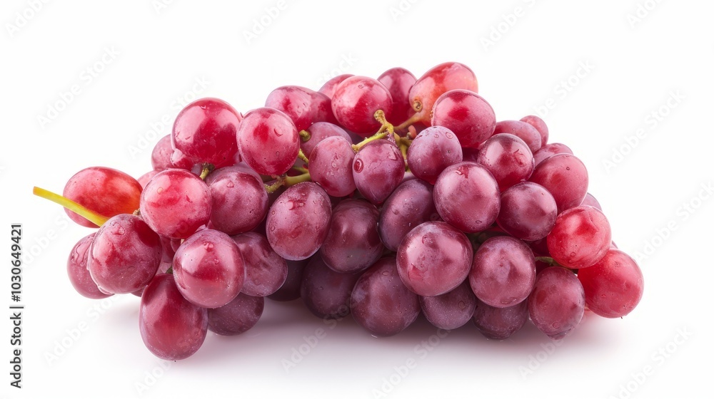 Fototapeta premium Vibrant Red Grape Berry: A Captivating Isolation on a White Background ( Aspect Ratio)