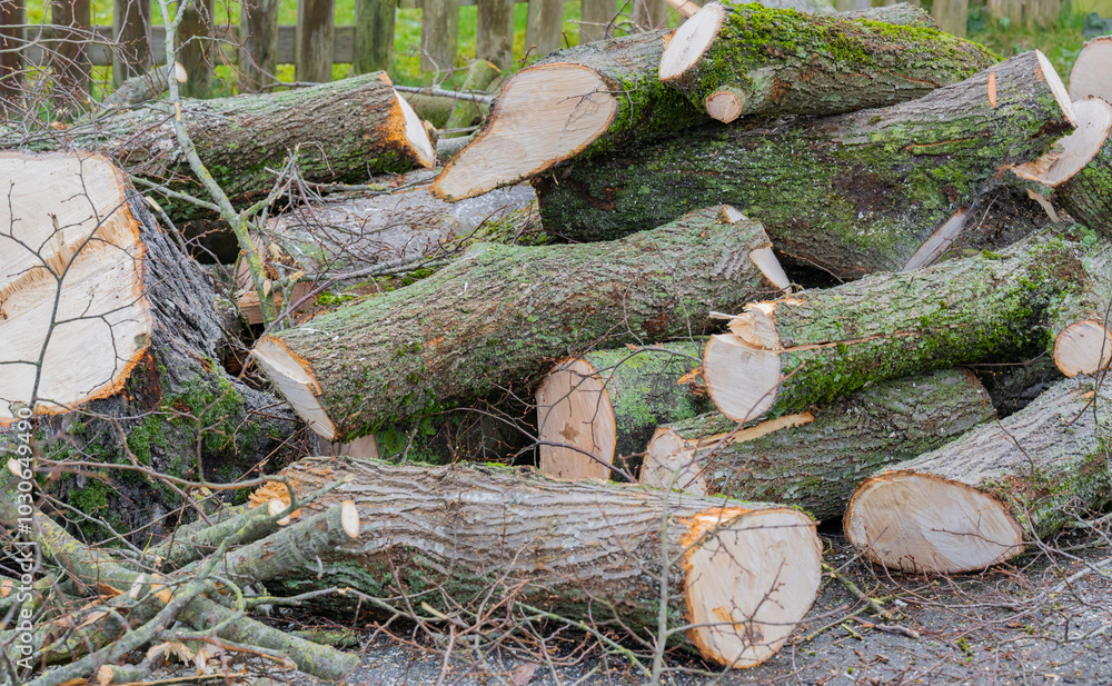 Baumarbeiten und Baumfällung an einem kranken Baum