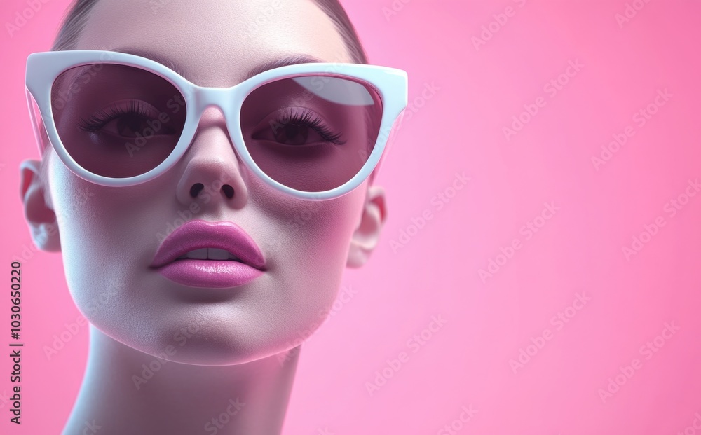 A woman wearing sunglasses on pastel background. A woman wearing sunglasses on pastel background.