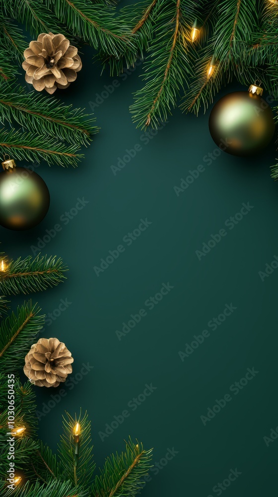 Christmas decorations with pine branches. Christmas decorations with pine branches.