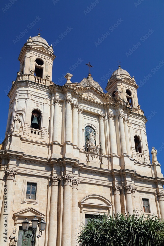 Sicilian baroque church in Catania, Sicily Sicilian baroque church in Catania, Sicily
