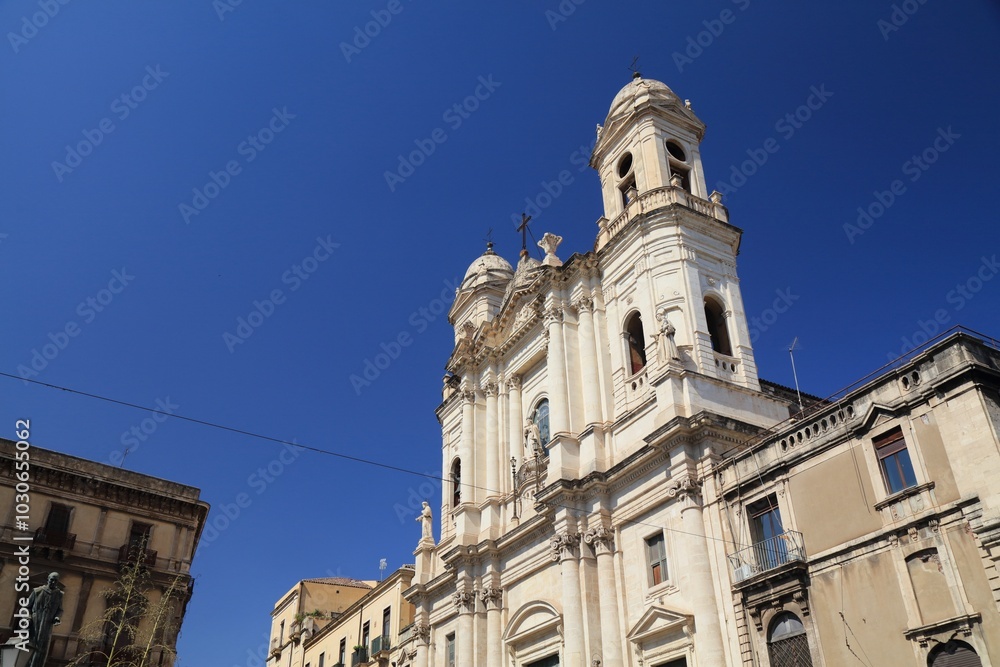 Fototapeta premium Sicilian baroque church in Catania, Sicily