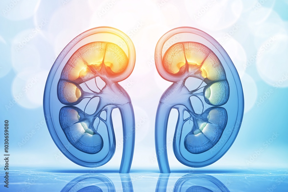 D Human Kidney Anatomy Illustration D Human Kidney Anatomy Illustration