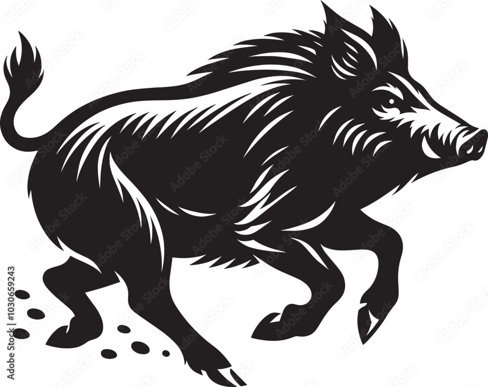 Boar Silhouette isolated on white background Minimalist boar vector shape icon Boar Silhouette isolated on white background Minimalist boar vector shape icon