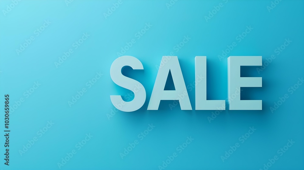 Light Blue 'SALE' Sign on a Light Blue Background with Copy Space Light Blue 'SALE' Sign on a Light Blue Background with Copy Space