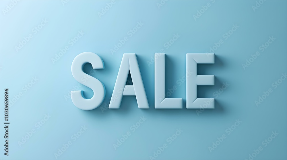 Light Blue 'SALE' Sign on a Light Blue Background with Copy Space Light Blue 'SALE' Sign on a Light Blue Background with Copy Space