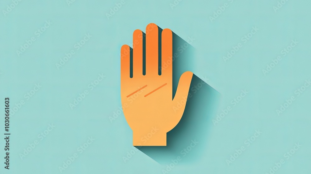 A simple, flat design of a human hand. A simple, flat design of a human hand.