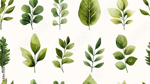 Green Leaves Seamless Pattern for Elegant Designs