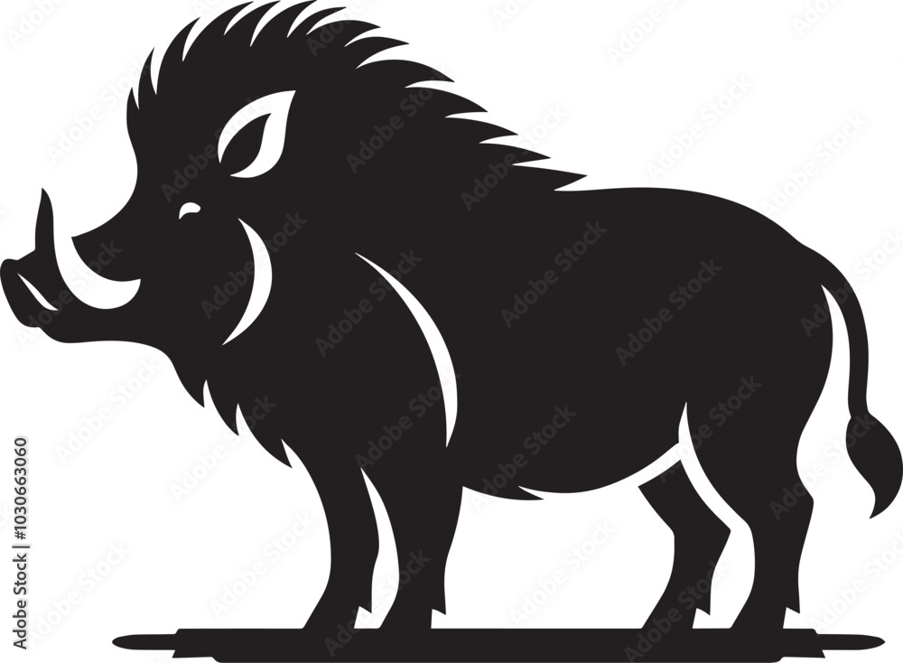 Boar Silhouette isolated on white background Minimalist boar vector shape icon Boar Silhouette isolated on white background Minimalist boar vector shape icon