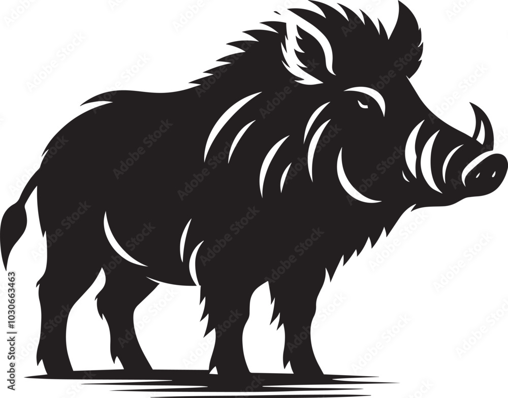 Boar Silhouette isolated on white background Minimalist boar vector shape icon Boar Silhouette isolated on white background Minimalist boar vector shape icon