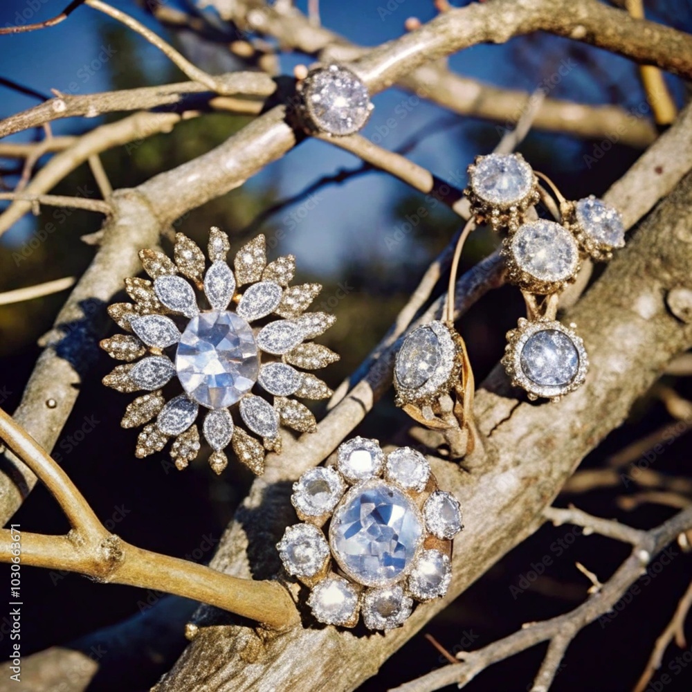 Fototapeta premium jewelry on tree branches