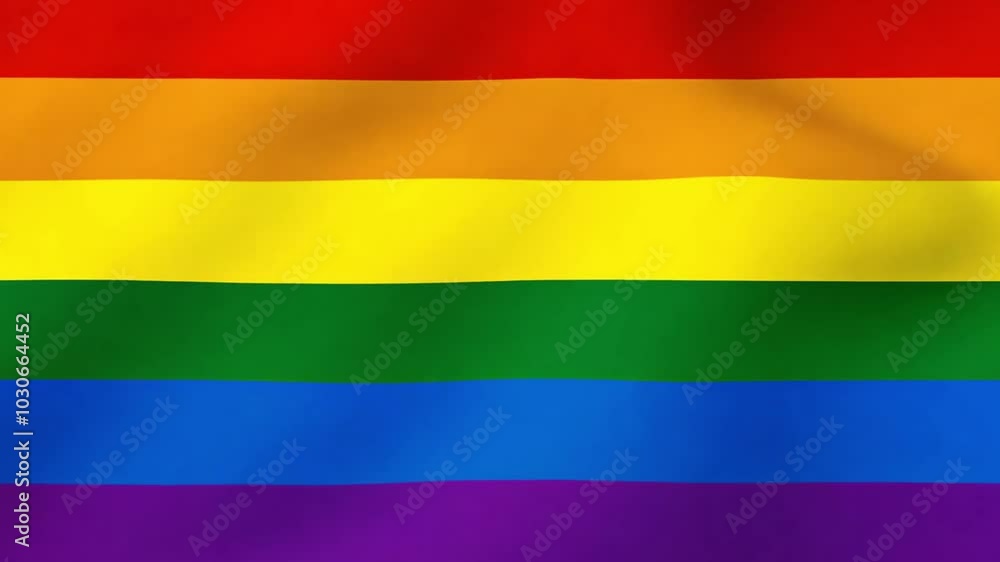 Rainbow pride flag with vibrant colors symbolizing LGBTQ+ community and equality Rainbow pride flag with vibrant colors symbolizing LGBTQ+ community and equality