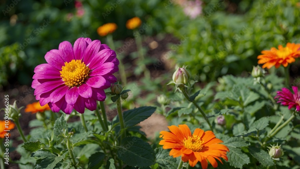 Obraz premium beautiful flowers in the garden, natural blossoming of flowers
