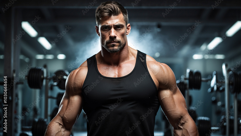 Naklejka premium Muscular Man Lifting