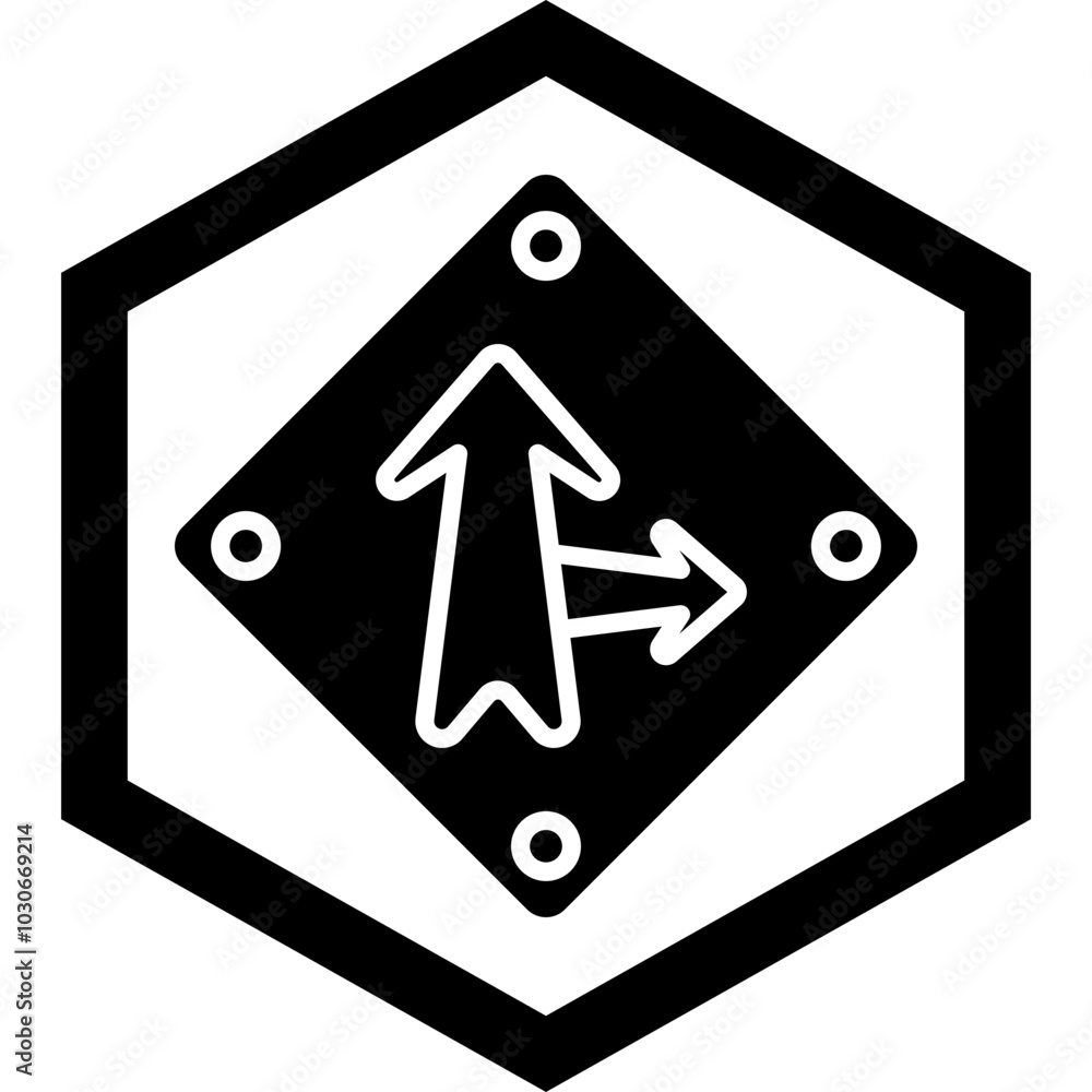 Go Straight Or Right Icon Design Go Straight Or Right Icon Design