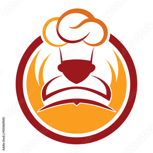 pastry chef logo Vector art illustration