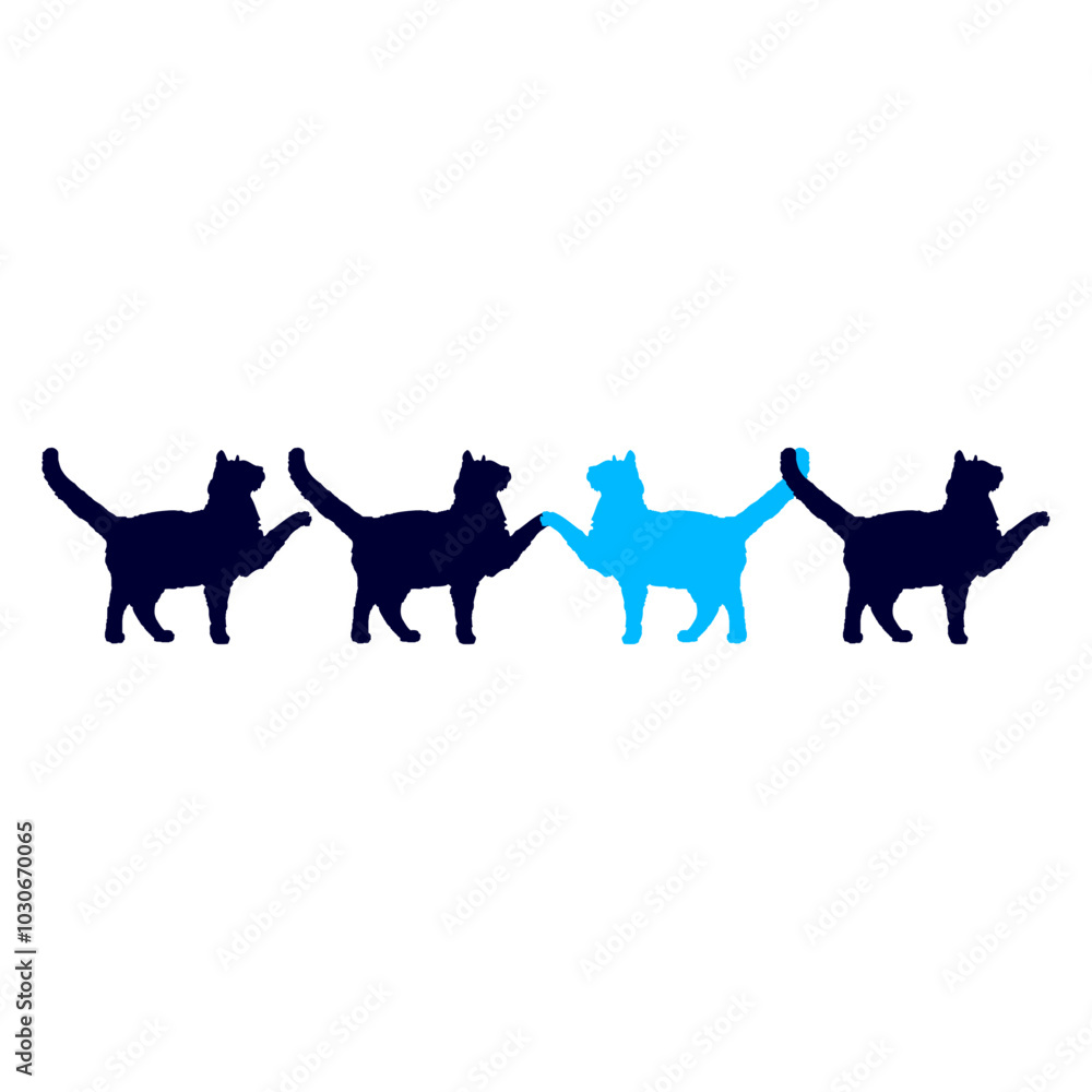 Cat Design 4 Silhouettes Four Friends Team Group Crew Funny Cool Cartoon Cute Cats Lovers Cartoon Comic Fun Love Sweet Kittens Adorable Feline Like Playful Kitties Fur Baby Illustration Paw Pet Owner Cat Design 4 Silhouettes Four Friends Team Group Crew Funny Cool Cartoon Cute Cats Lovers Cartoon Comic Fun Love Sweet Kittens Adorable Feline Like Playful Kitties Fur Baby Illustration Paw Pet Owner