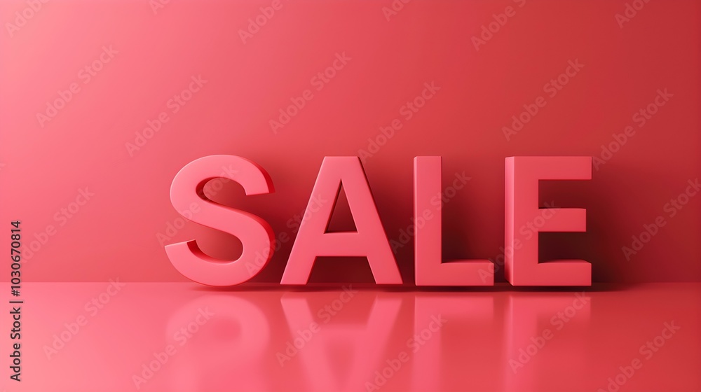Red 'SALE' Sign on a Red Background with Copy Space Red 'SALE' Sign on a Red Background with Copy Space