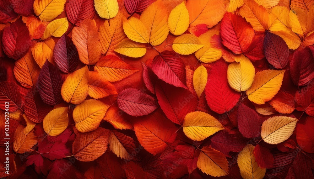Close-Up of Vibrant Autumn Leaves in Rich Hues of Red, Orange, and Yellow Overlapping in a Warm, Textured Composition. Ideal for Seasonal Decor, Fall Themed Backgrounds, and Nature Inspired Designs Close-Up of Vibrant Autumn Leaves in Rich Hues of Red, Orange, and Yellow Overlapping in a Warm, Textured Composition. Ideal for Seasonal Decor, Fall Themed Backgrounds, and Nature Inspired Designs