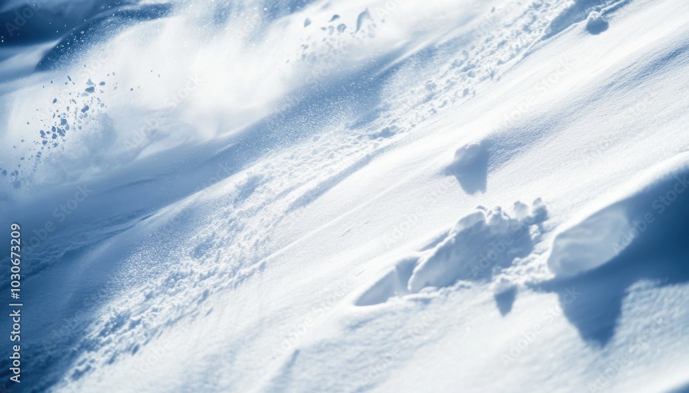 Obraz premium Skiing in snow with vibrant movement, soft lighting, peaceful winter atmosphere.