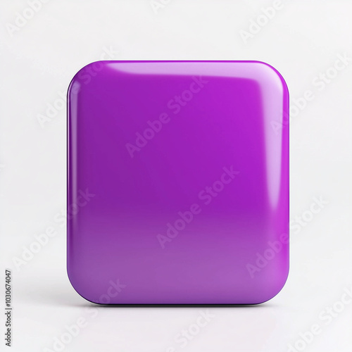 3D purple square on a white background