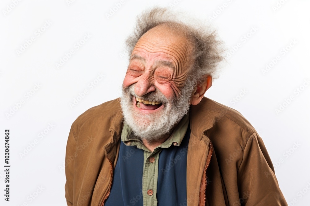 Laughing adult man white background. Laughing adult man white background.