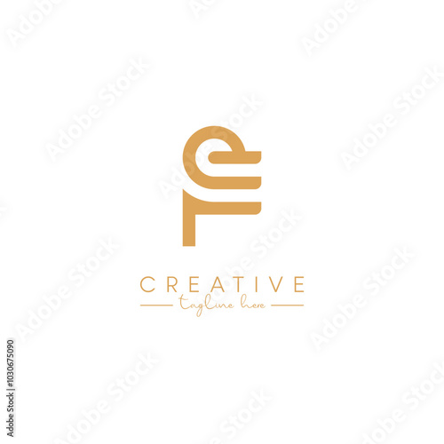 Alphabet FE EF Letter Artistic Logo Design. Initial Based Vector Template.