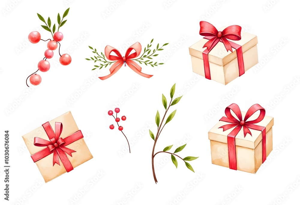 New year and christmas set. Elements for design
New year and christmas set. Elements for design