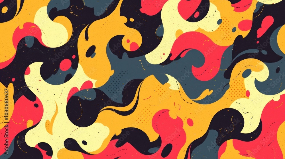 Abstract Colorful Swirls and Shapes Pattern Abstract Colorful Swirls and Shapes Pattern