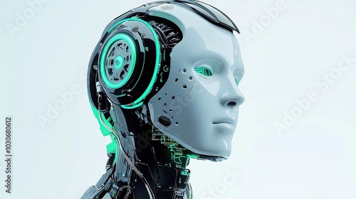 AI Robot Analyzing Consumer Behavior Patterns, showcasing an advanced robotic figure against a vibrant backdrop, embodying the fusion of technology and market insights.