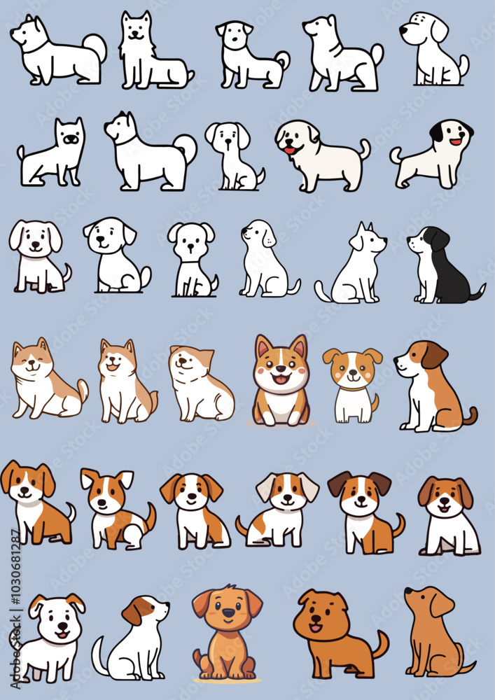 Fototapeta premium Different kinds of cute dogs