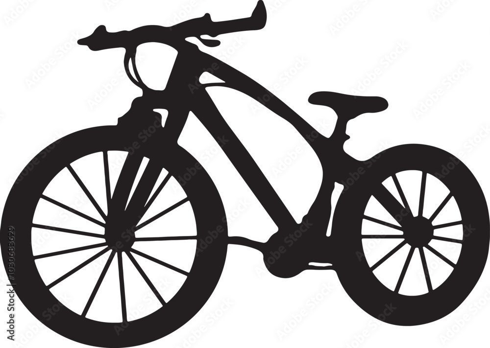Fototapeta premium Bicycle vector image for sports on a white background
