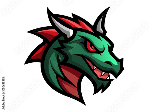 Dragon Head Gaming Mascot Logo Vector Illustration - Creative Logo Design for Gamers