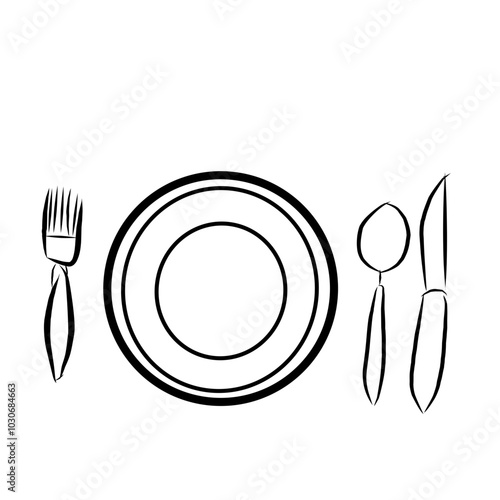 plate with cutlery