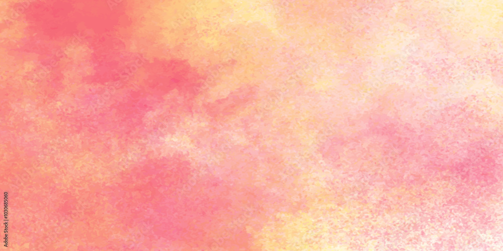 Vector fantasy light red, pink and yellow shades watercolor background. Hand drawn vector texture. Pastel color watercolor banner. Aquarelle paint paper textured stain canvas element for text design. Vector fantasy light red, pink and yellow shades watercolor background. Hand drawn vector texture. Pastel color watercolor banner. Aquarelle paint paper textured stain canvas element for text design.