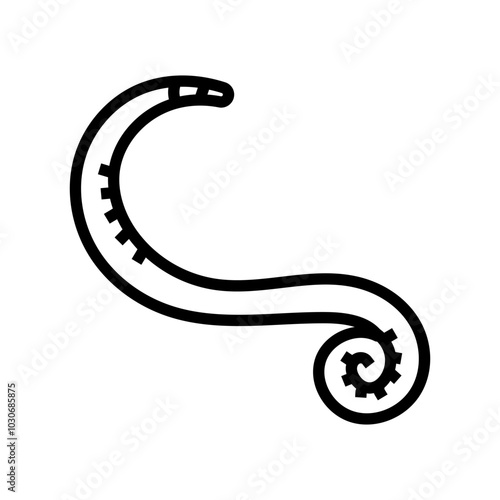 pinworm parasite line icon vector. pinworm parasite sign. isolated contour symbol black illustration