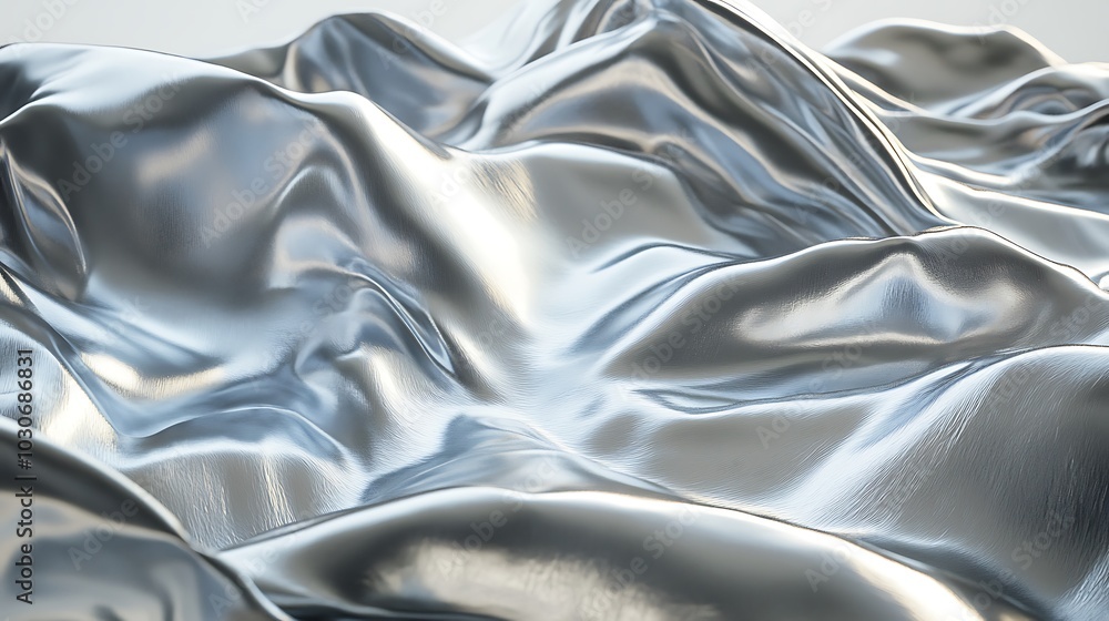 Abstract Silver Fabric Draped Landscape Abstract Silver Fabric Draped Landscape