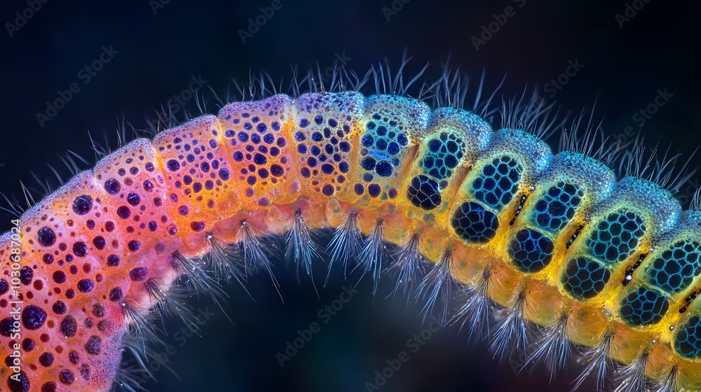 Mesmerizing Iridescent Invertebrate with Vibrant Tentacles and Spines Mesmerizing Iridescent Invertebrate with Vibrant Tentacles and Spines