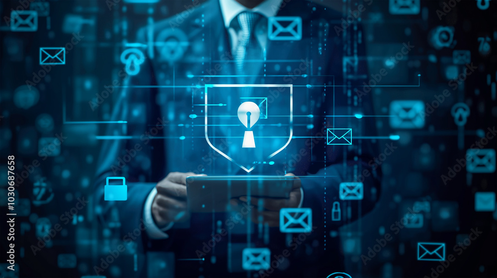 Email Protection Security from Spam virus. Internet network, Secure data email, Security protection notification on internet letter security protect, junk and trash mail and compromised information. Email Protection Security from Spam virus. Internet network, Secure data email, Security protection notification on internet letter security protect, junk and trash mail and compromised information.