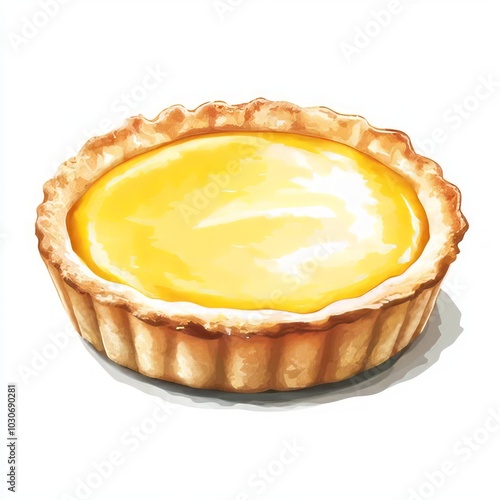 Custard tart vector illustration