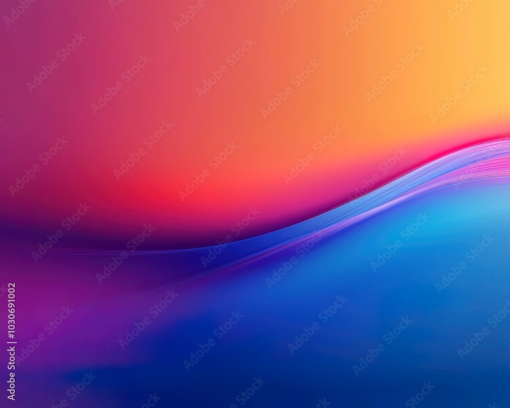 Naklejka premium Abstract Wavy Gradient - Futuristic, Cyberpunk, and Neon Background