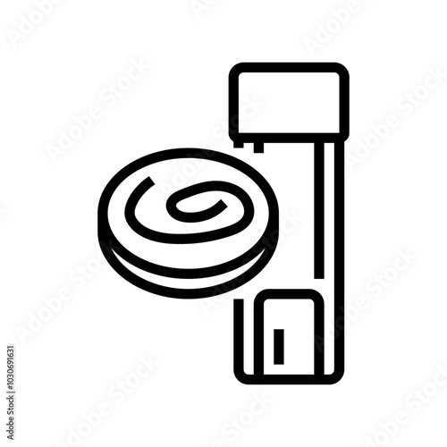 detection test worm parasite line icon vector. detection test worm parasite sign. isolated contour symbol black illustration