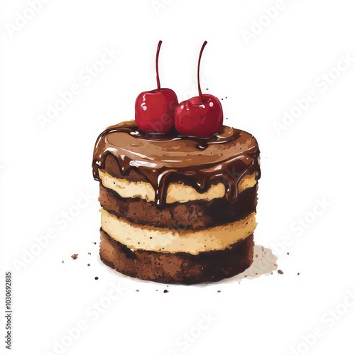 Coffee cake vector illustration photo