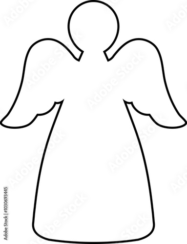 Angel outline vector.
Isolated simple angel outline svg.